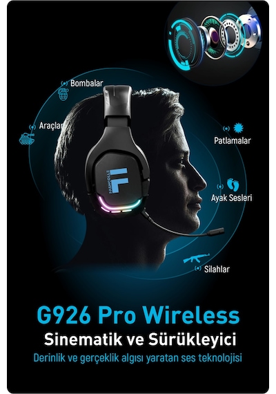 Fashcolle G926 Pro Wireless Oyuncu Kulak Üstü Kulaklık