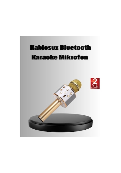 Kablosuz Karaoke Mikrofon Usb Aux Destekli Parti Ve Eğlence İçin