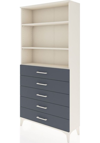 Arges Dolap 3 Raflı 5 Çekmeceli 88x30x182 Aytaşı-antrasit Aytaşı