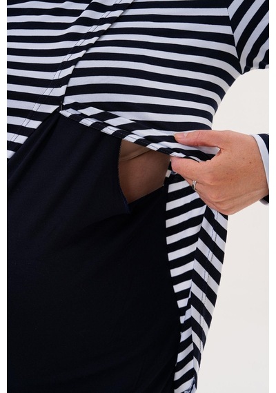Mecit Pijama Mecit 6303 Lacivert Likralı Spor Hamile Lohusa Pijama Takımı