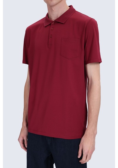 Hatemoğlu Bordo Regular Fit Polo Yaka 100% Pamuk Merserize Tişört