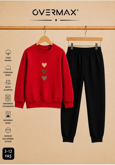 Overmax Çocuk Eşofman Takımı Sevimli Kalpler Baskılı Sweatshirt & Eşofman Altı Kırmızı Üst-siyah Alt - 918470880 Kırmızı Üst-siyah Alt Overmax Çocuk Eşofman Takımı Sevimli Kalpler Baskılı Sweatshirt & Eşofman Altı Kırmızı Üst-siyah Alt - 918470880 Kırmızı Üst-siyah Alt