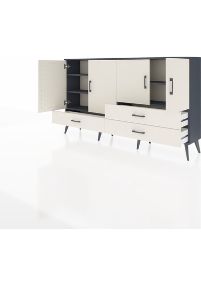 Arges Konsol 5 Raflı 3 Çekmeceli 4 Kapaklı 176x30x99 Antrasit-ayt Antrasit-aytaşı Arges Konsol 5 Raflı 3 Çekmeceli 4 Kapaklı 176x30x99 Antrasit-ayt Antrasit-aytaşı