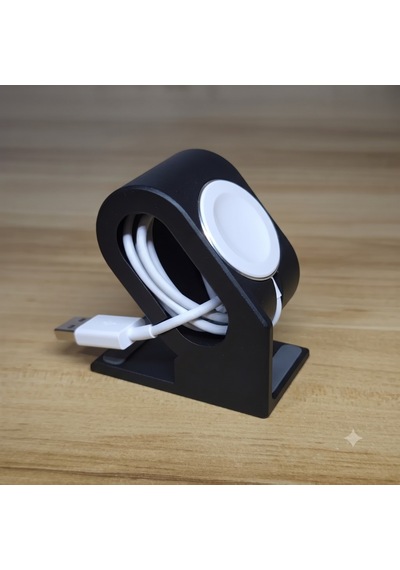 Hw Fit 4 / Fit 4 Pro / Watch 5 Uyumlu Akıllı Saat Masaüstü Şarj Standı & Kablo Tutucu - Siyah