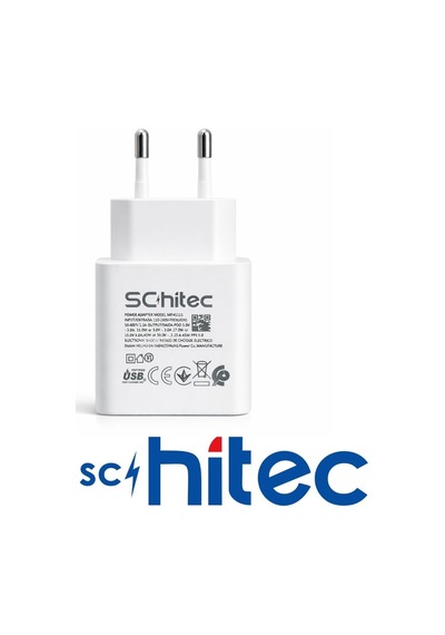 Schitec 45w Type-c Çıkışlı Hızlı Şarj Aleti Type-c To Type-c Kablolu Set Beyaz Sc007