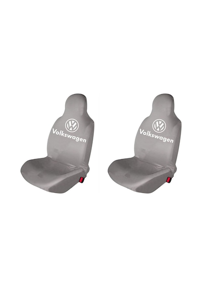 Volkswagen Oto Koltuk Servis Kılıfı Logo Baskılı Ön Koltuklar Gri