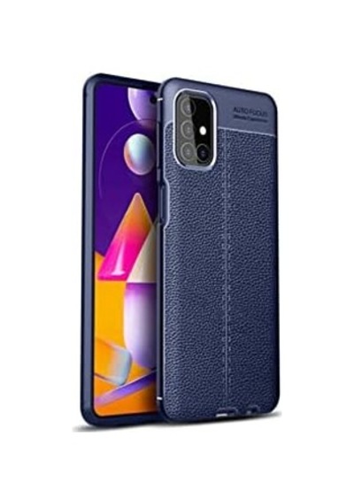 - Galaxy M51 İle Uyumlu Kılıf Darbe Korumalı Deri Görünümlü Silikon Arka Kapak - Lacivert Lacivert 6998