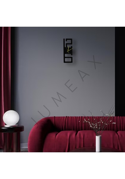 Jumeax Ripon Siyah Mermer Duvar Saati Mat Siyah