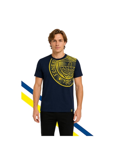 Fenerium Fenerbahçe Erkek Trıbun Halftone Logolu Tshırt Uv Kutu Lacivert