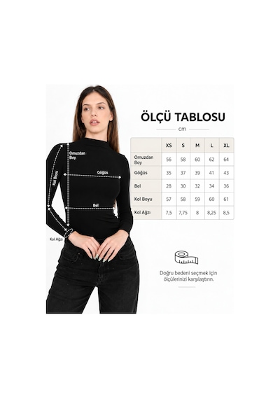 Hdm Kadın Ekru Yarım Balıkçı Fitilli Modal Pamuk Uzun Kollu Bluz - H6173