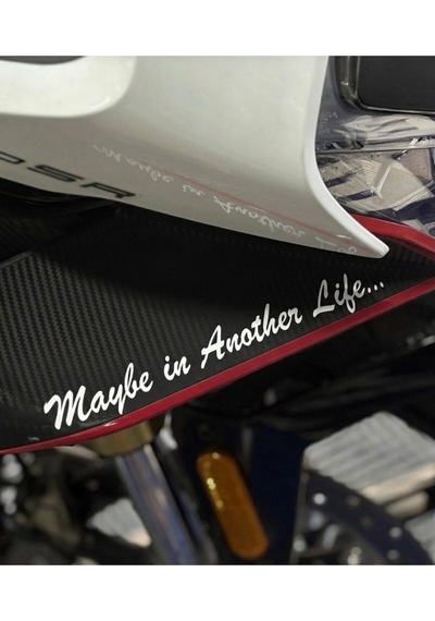 Maybe İn Another Life Motosiklet Kask Stıcker Folyo Beyaz Renk
