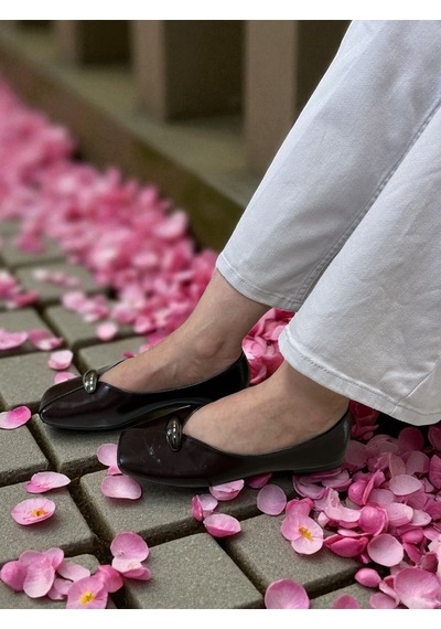 Aska Shoes Shoes Günlük Tokalı Babet 2025aska003 Kahverengi