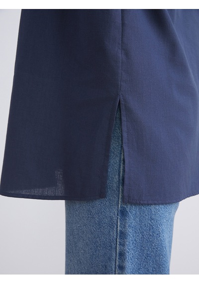 Lcw Modest Lacivert Loose Fit Kadın Gömlek Tunik