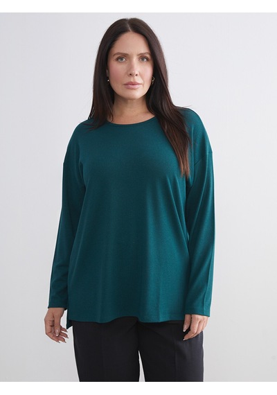 Lcw Everyday Yeşil Bisiklet Yaka Oversize Kadın Tişört