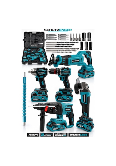 5 Makina 3 Akülü Şarjlı Darbeli Hilti Taşlama-somun Sökme Sıkma-matkap-tilki Kuyruğu Mavi 6011
