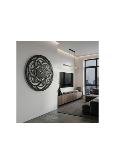Sarmal Metal Duvar Saati - Bronz - 75 X 75 Cm