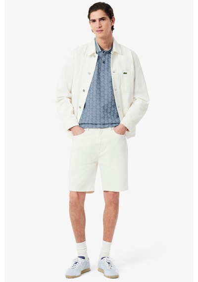 Lacoste Classic Fit Monogram Polo T-shirt Erkek Polo Yaka Tişört Mavi