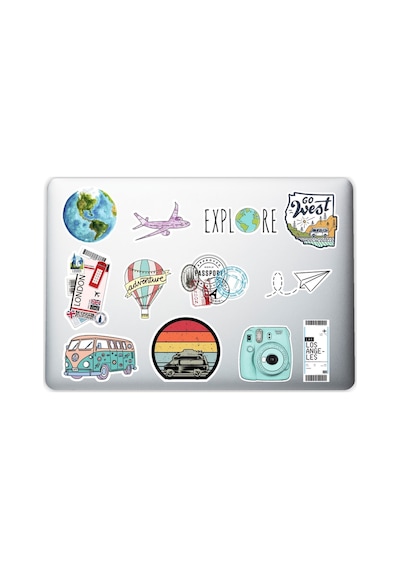 Seyahat Travel Adventure Temalı Laptop Notebook Tablet Telefon Sticker Set 005