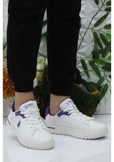 U.s. Polo Assn. Mango Wmn Kırık Beyaz Mor Sneaker Kadın Ayakkabı 001