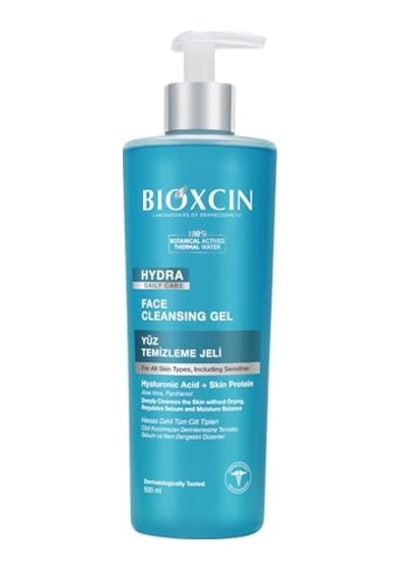 Bioxcin Hydra Yüz Temizleme Jeli Hyalüronik Asitli, İpek Proteinli, Aloe Vera Ve Pantenol İçerikli, Hassas Ciltler İçin, 500 Ml