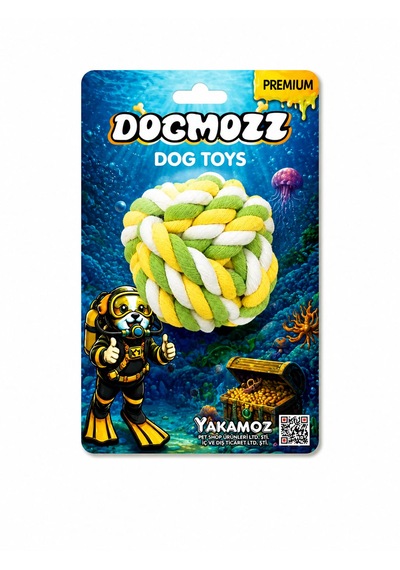 Dogmozz Premium Örgü İpli Köpek Oyuncak Topu 8 Cm