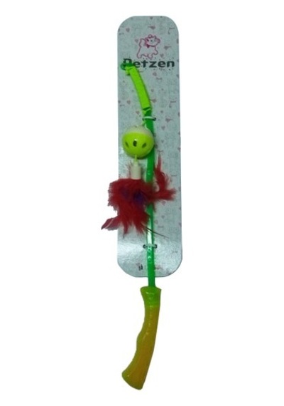 Tüylü Plastik Toplu Zilli Kedi Oltası