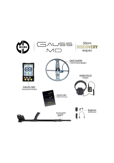Gauss Md Dedektör Discovery 33cm Başlık + Kulaklık