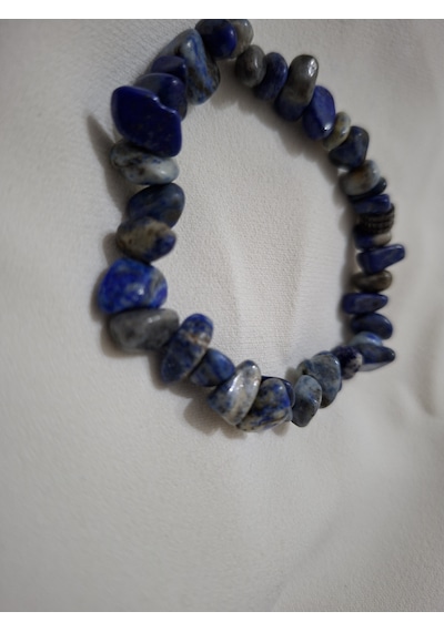 Sertifikalı Lapis Lazuli Kırık Taş Doğal Taş Bileklik Hediyeli Ve Kutulu Mavi