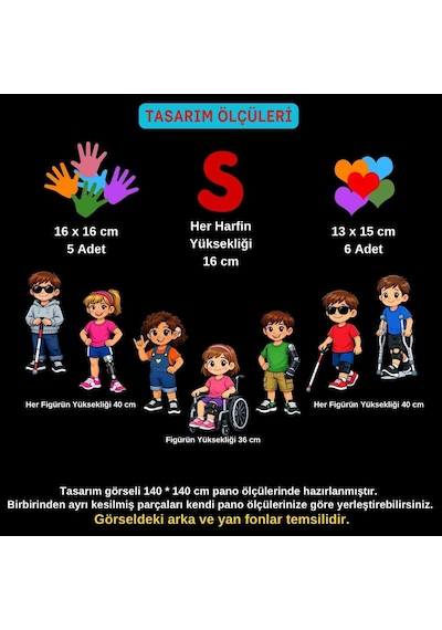 Engelliler Haftası Okul Panosu Figür Seti Hazır Kesim Sınıf Süsü 7