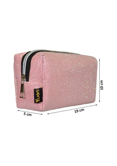 Yuga Kalem Çantası Simli Açık Pembe