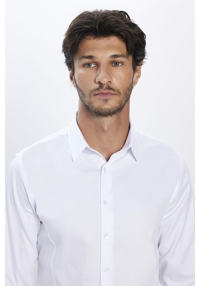Tudors Erkek Slim Fit Dar Kesim Uzun Kollu Pamuk Premium Seri Beyaz Gömlek-31634-beyaz Beyaz