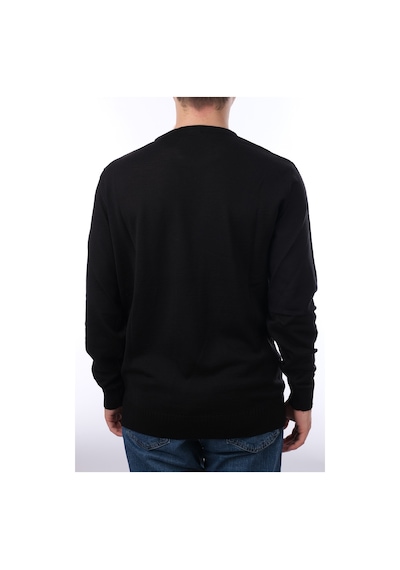İntersivin Erkek Slim Fit Bisiklet Yaka Düz Uzun Kollu Triko Kazak S-05 Siyah