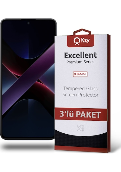 Poco X7 Pro İle Uyumlu Temperli Ekran Koruyucu Kırılmaz Cam Ekonomik 3'lü Paket