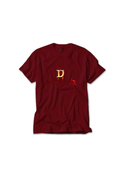 Diablo Iv Logo Ve Text Kırmızı Tişört