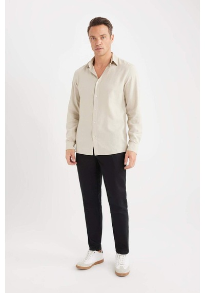 DeFacto Yazlık Jogger Keten Düz Paça Pantolon D7542AX25SPBK34