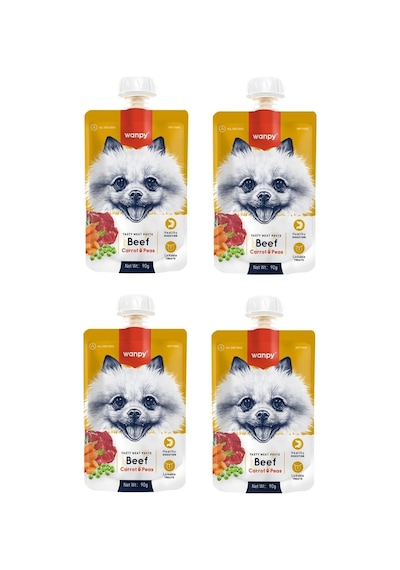 Wanpy Sığır Havuç Köpek Et Ezmesi 90 Gr X 4