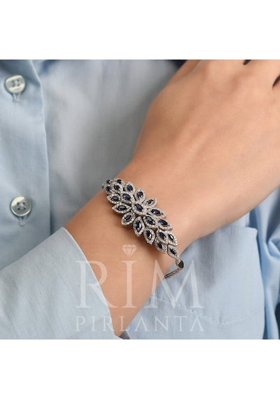 4.10 Karat Laboratuvar Pırlanta Safir Bileklik - Hrd Sertifikalı