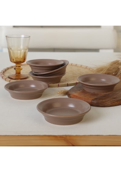 Keramika Mat Toprak Taupe Bloom Çerezlik / Sosluk 12 Cm 6 Adet 977