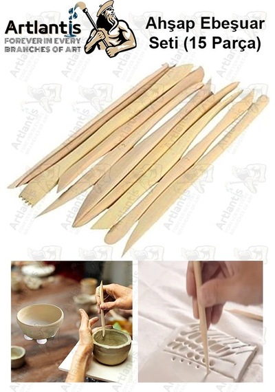 Ebeşuar Seti 15 Li 20 Cm 1 Paket Ahşap Modelaj Modelleme Aletleri Seramik Kil Ve Heykel Modelaj Kalemi