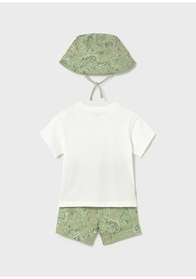 Mayoral Erkek Bebek Şapka T-shirt Şort Takım Yeşil - 01667 Yeşil
