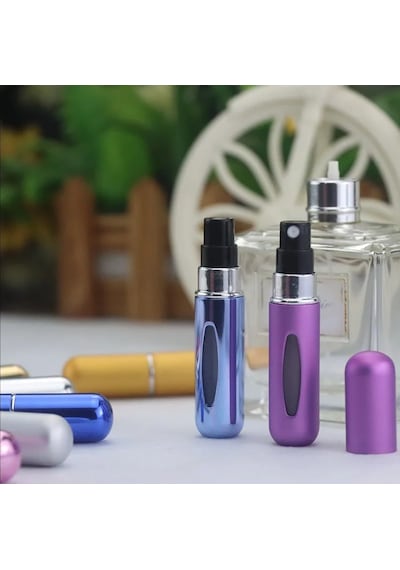 4 Adet Pratik Doldurulabilir Mini Cep Parfüm Şişesi Alüminyum 5ml , Yedek Cep Parfüm Şişesi Aparatı, Seyahat Tipi Doldurulabilir Mini Sprey Şişe