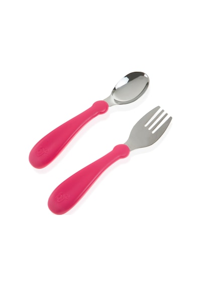 Babyjem Paslanmaz Çelik Çatal Kaşık Seti 522 Pembe Pembe