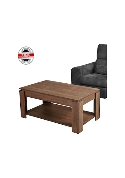 Shelf Orta Sehpa Koyu Meşe / Dikdörtgen Orta Sehpa