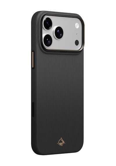 İphone 18 Pro Uyumlu Kılıf M-safe Şarj Özellikli Raptic Aramid Skin Reynis Serisi Karbon Kapak Siyah
