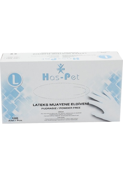 Has-Pet Pudrasız Lateks Muayene Eldiveni 100'lü x 20 Kutu