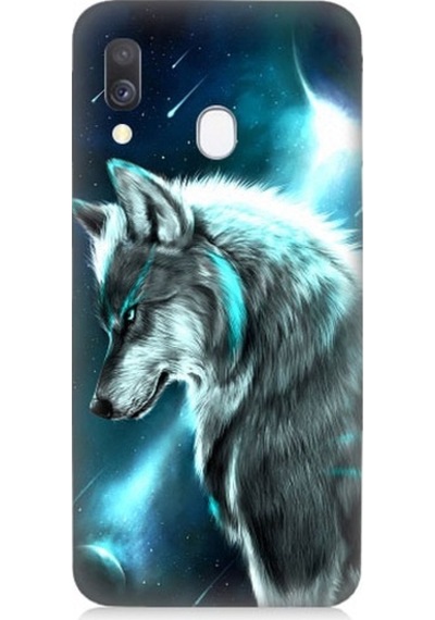 Samsung Galaxy A40 Uyumlu Kurt Asena Ve Ay Işığı Desenli Silikon Kılıf
