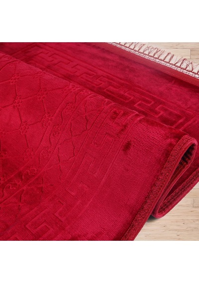 Soft Yumuşak Kadife Peluş Seccade Bordo 80 X 120 Cm - 1100 Gr Çok Renkli
