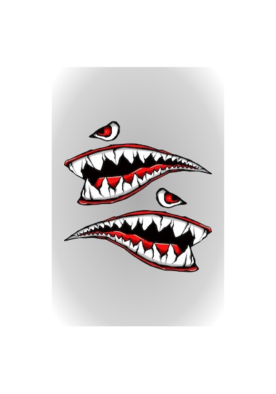 19 X 10 Cm Köpek Balığı Shark Sticker Motor Araba Kask Laptop Sticker