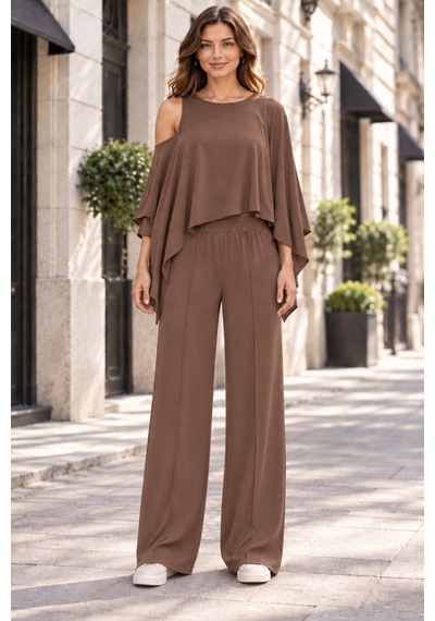 Lılac Kadın %95 Viskon Cepsiz Kahverengi Bel Lastikli Esnek Pantalon Kahverengi Kahverengi Lılac Kadın %95 Viskon Cepsiz Kahverengi Bel Lastikli Esnek Pantalon Kahverengi Kahverengi