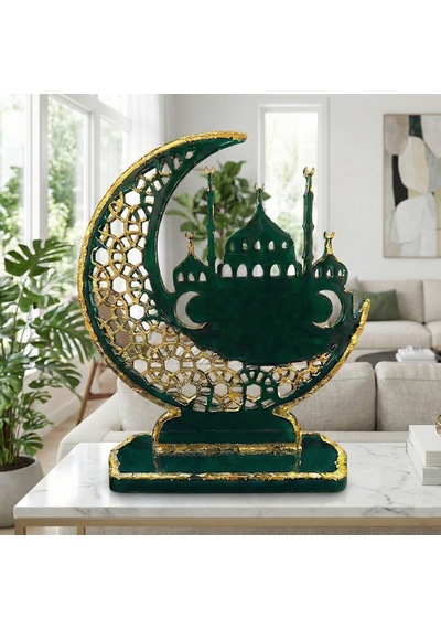Tahtakale Toptancı Epoksi Ramazan Temalı Ayaklı Ay Hilal Ve Cami Figürlü Dekor Kalıbı
